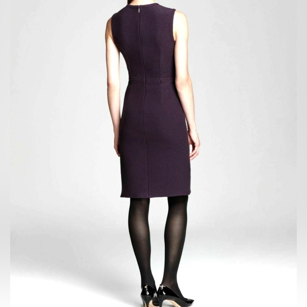 Tory Burch Purple Wool Dragonfly Embellished Sheath Dress Sleeveless‎ Size 6